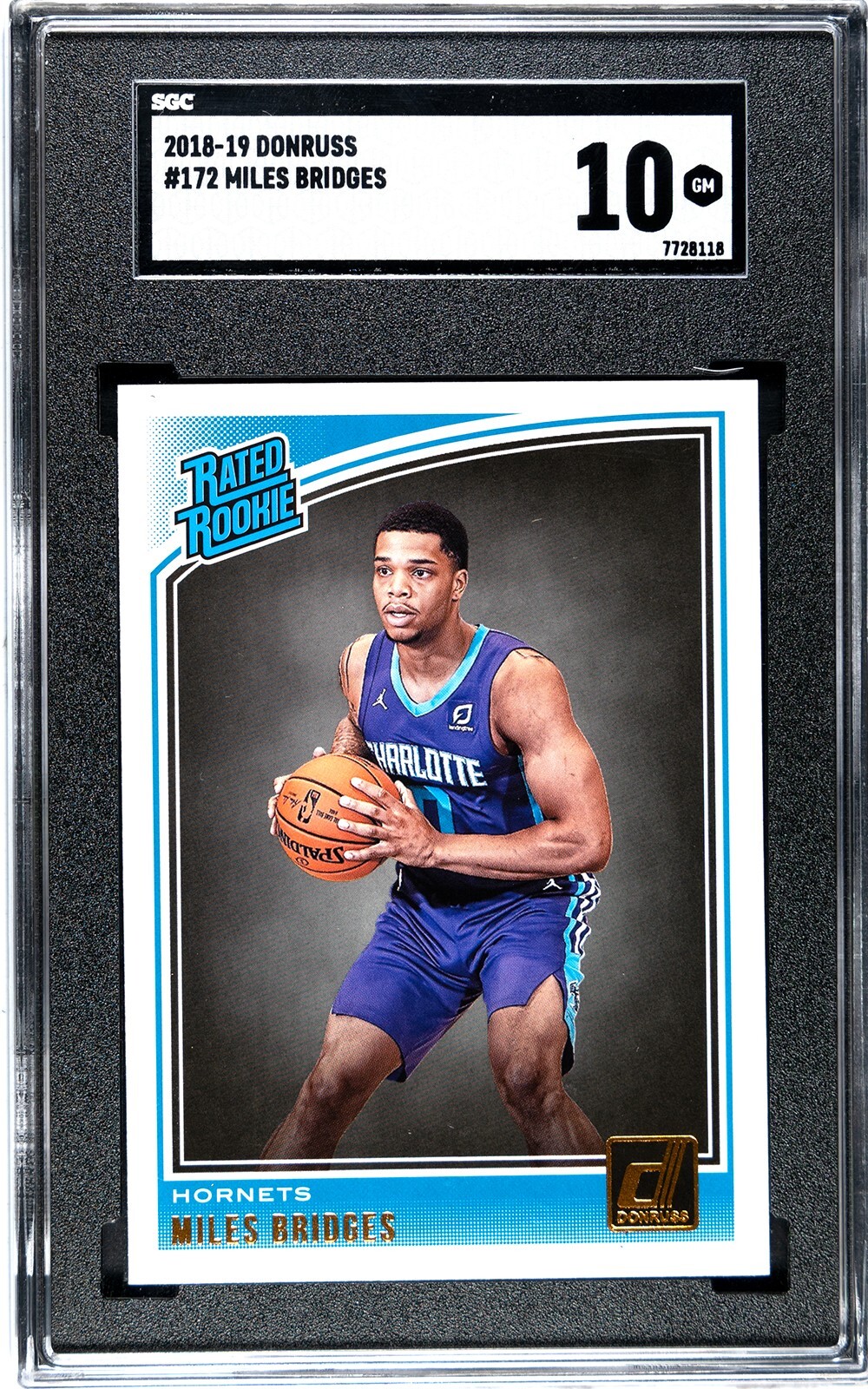 2018-19 Panini Donruss #172 Miles Bridges Rookie SGC 10 GEM MINT RC