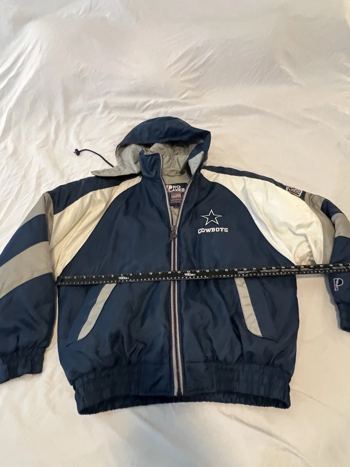 Vintage 90’s Pro Player NFL Dallas Cowboys azul y blanco puffer para hombre’s grande Foto 2 de 4