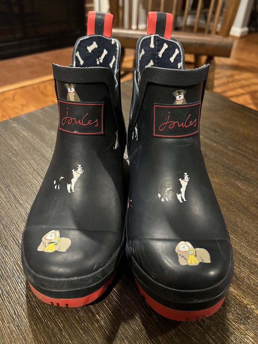 Joules Kids Wellibob Size 1 UK 4 Pull On Chelsea Rain Boots Dogs Dog Show eBay