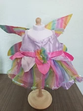 Build A Bear BABW Fairy Princess Rainbow Dress Purple Satin Bodice Pink Sash