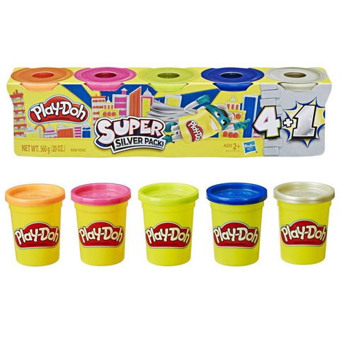 Play-Doh Super Silver Pack of 5 