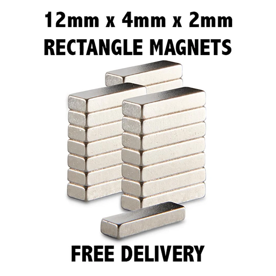 ONLINE MAGNETS VERY STRONG Small Mini Neodymium Rectangle Block Magnets 12mm x 4mm x 2mm Earth