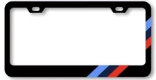 One M-Stripe Black License Plate Frame for BMW, High-grade 304 Stainless Steel