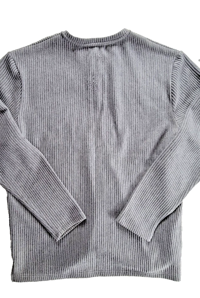 Karl Lagerfeld Paris Men's THERMAL Henley GRAY Top Size LARGE MSRP $119 - Image 3 of 4