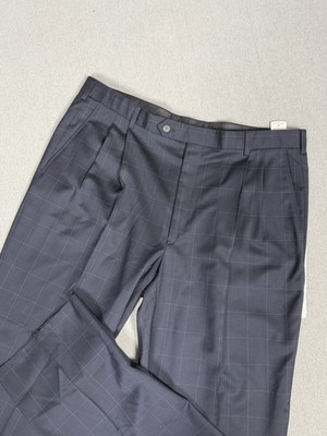 Brooks Brothers Pants Mens 40x37 Check Wool Unhemmed Dress