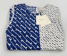 Calvin Klein Women's Sleeveless Printed Color Block Viscose Dress, Blue/White,XS