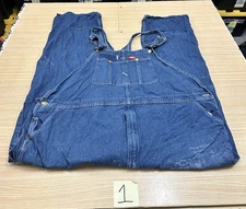 Dickies Men's Size 58x34 Carpenter Denim Bib Overalls Blue Cotton Work
