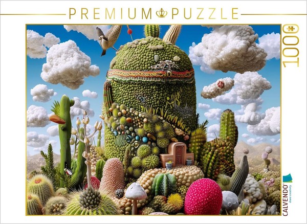 Calvendo Puzzle Living Cactus Sculpture | 1000 Pieces, Finished Size 25.2 × 18.9-image
