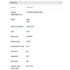 Ampoule Volkswagen JETTA