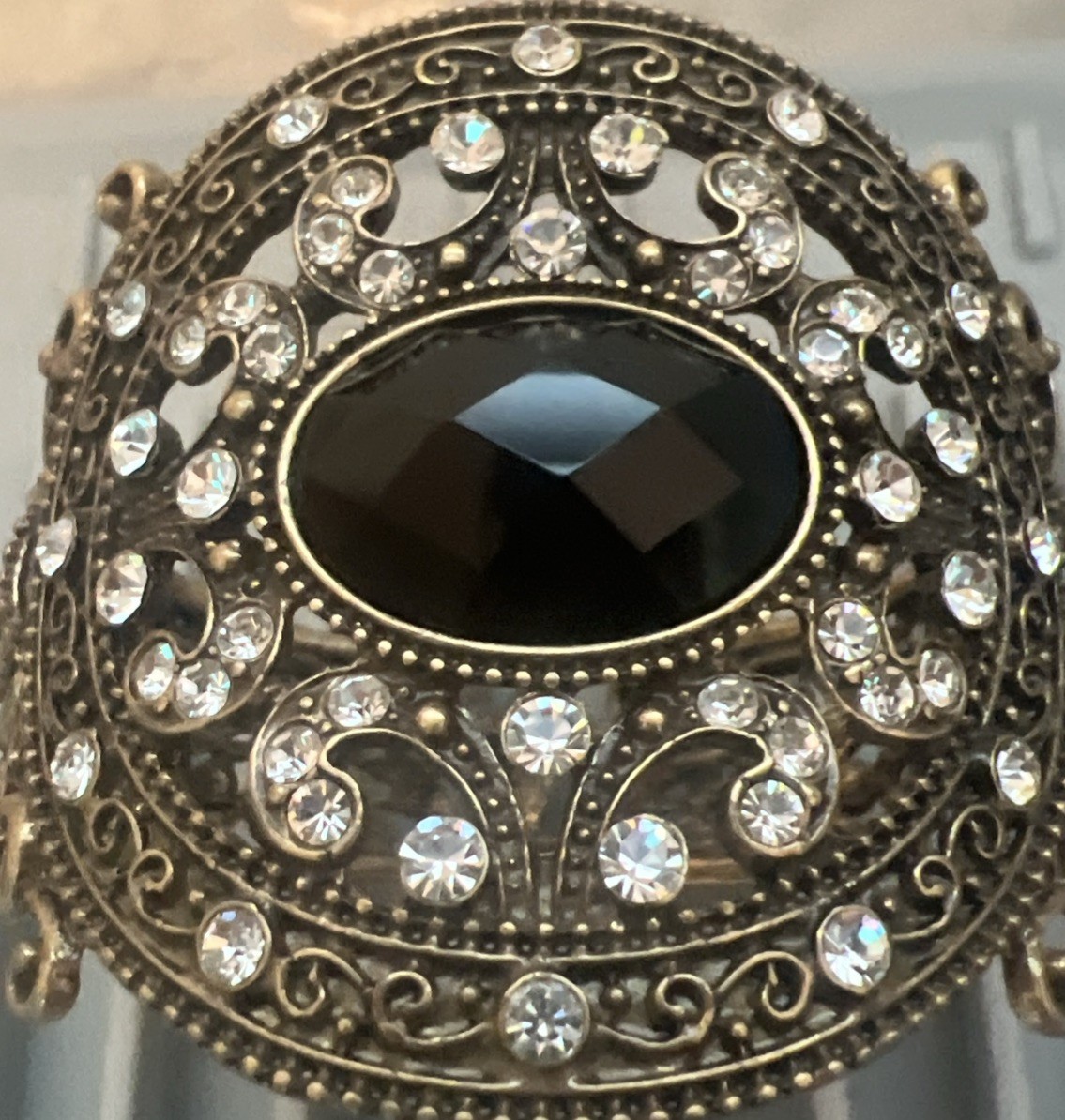 Iman Designer Rhinestone Hinged Cuff Bracelet - image 1