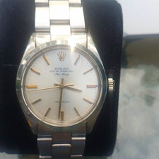 Rolex Oyster Perpetual Air-King 34mm Vintage 1950s Manual Silver Dial SS