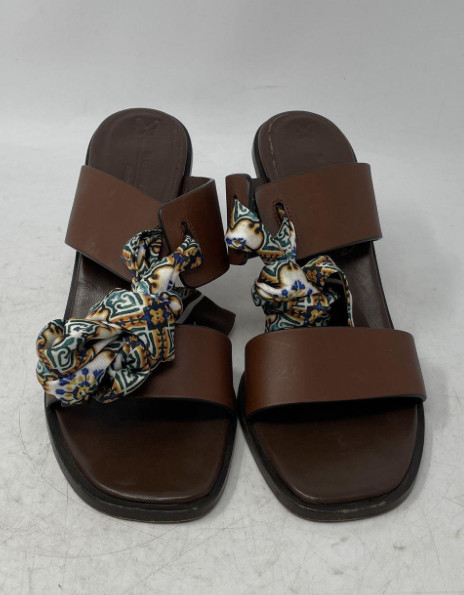 Max Mara Weekend Women's Fresis Brown Slip-On High Heel Slide Sandals Size 39
