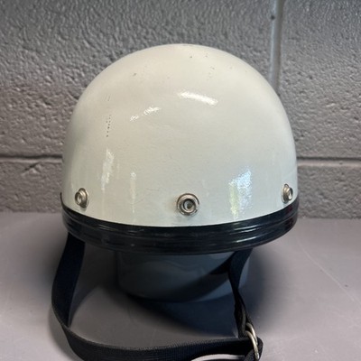 Vintage 1970s SHOEI Open Face Helmet White Motorcycle Racing Retro