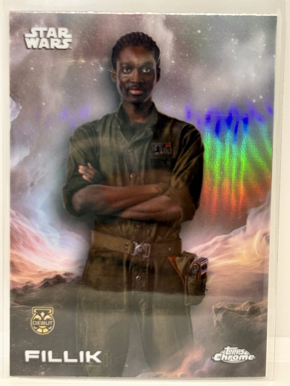 2025 Topps Chrome Star Wars Fillik Rainbow Refractor Debut #44