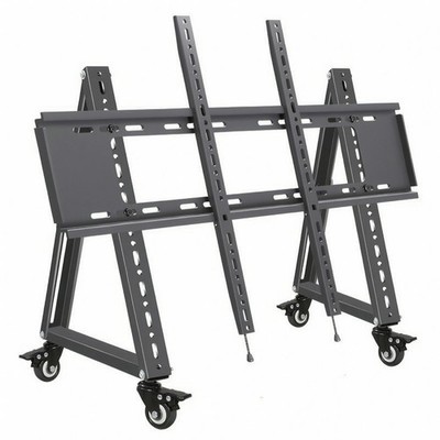 Floor TV Stand Accompanied by Wheels Tilt-Adjustable for Conference Rooms
