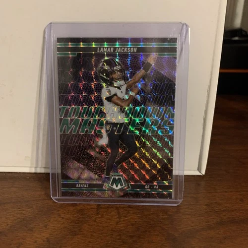 2025 Panini Mosaic - Touchdown Masters Lamar Jackson #5 Green Mosaic Prizm