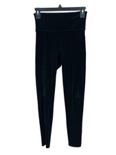 Spanx Leggings Women Small Black Velvet High Rise Stretch Slim Witchy Whimsigoth