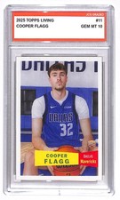 Cooper Flagg 2025-26 Topps Living NBA #11 Rookie RC Graded Gem Mint 10