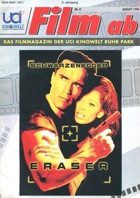 FILM AB,  Nr.8/1996, Cover: ERASER, SCHWARZENEGGER, MISSION:IMPOSSIBLE,STRIPTEAS