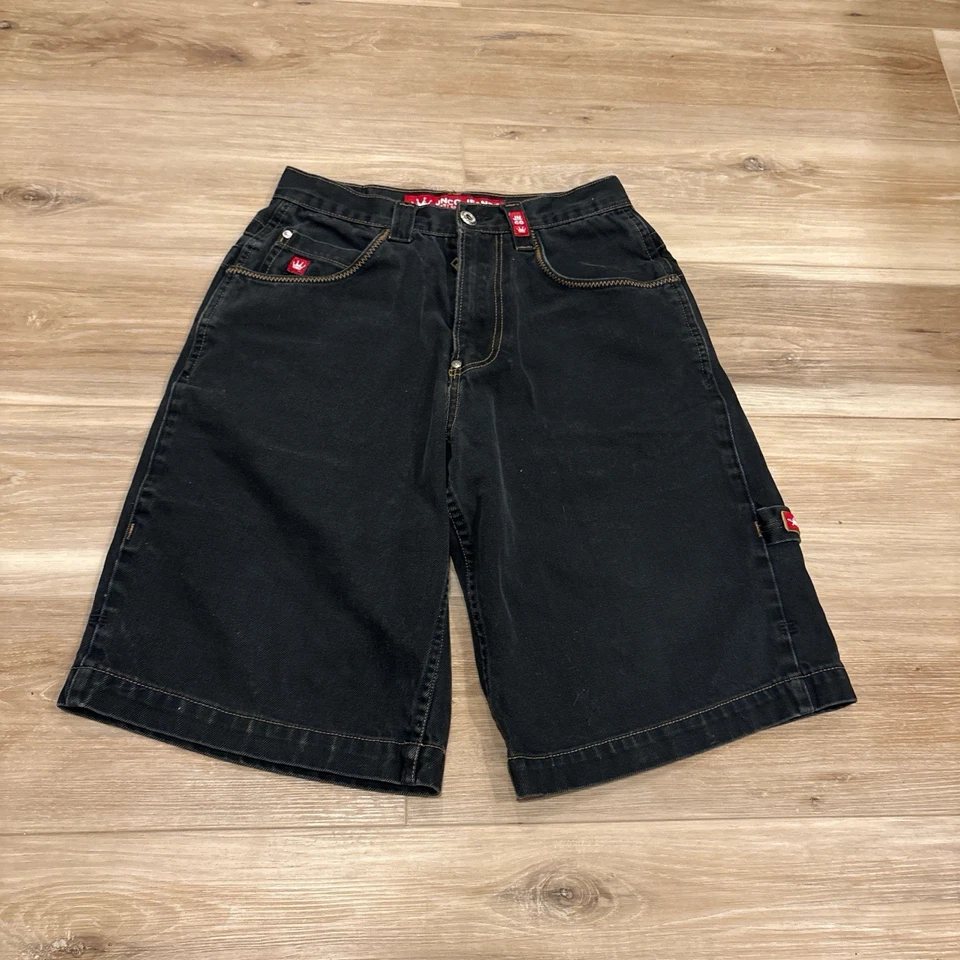复古 90 年代黑色火焰骷髅 Jnco Jorts 尺寸 29 尺寸显示 — 第 3/4 张图片
