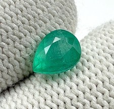 Natural Zambian Emerald 0.75 Carat Pear Cut 7 x 5 mm Loose Gemstone For Jewelry
