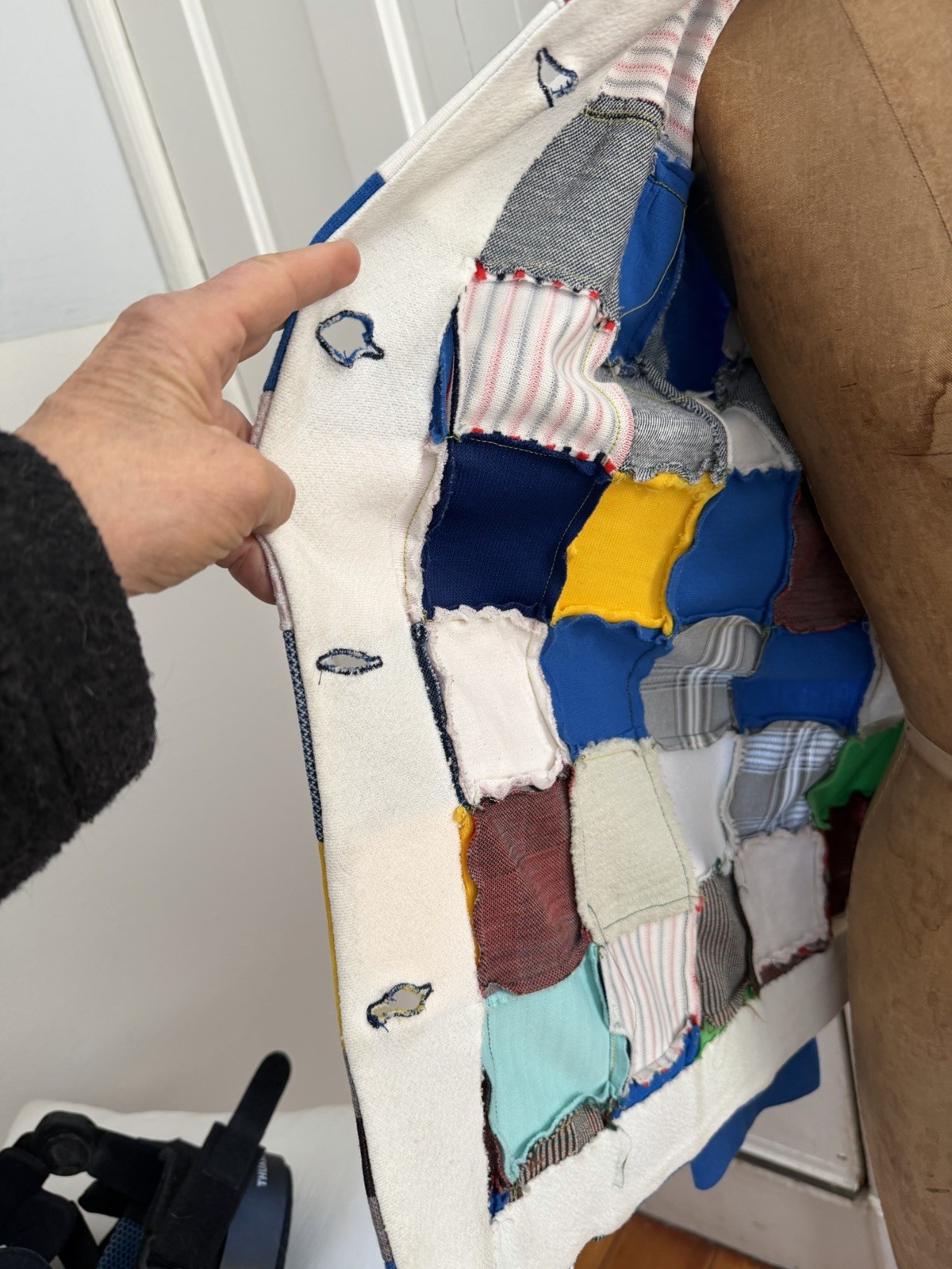 Vintage Polyester Patchwork Blazer 60-70's Boho G… - image 7