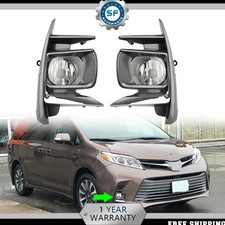 Luces antiniebla cromadas para parachoques delantero Toyota Sienna 2018-2020 con bisel + arnés