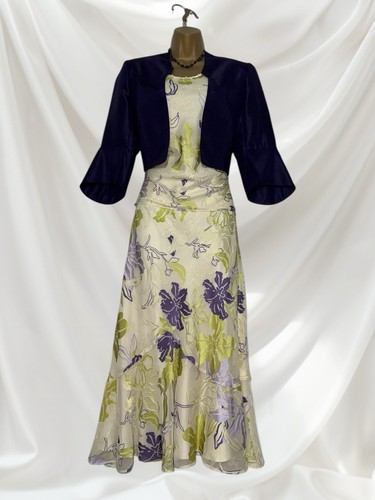 JACQUES VERT & ROMAN Size 10 Cream Purple Lime Mother Of The Bride Outfit - Picture 12 of 16