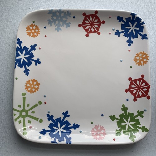 Ironstone SLEDDIN HILL Copo de Nieve Cuadrado Plato de Cena Objetivo Pintado a Mano Grande - Imagen 9 de 12