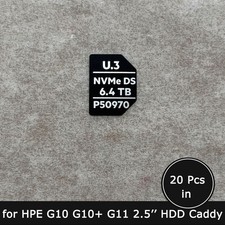 20pcs of P50970 6.4TB NVMe SSD caddy label sticker for HP G10 G11 2.5'' tray
