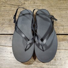FitFlop Flip Leather Slingback Sandal Womens 9 Black Convertible E45-090 New