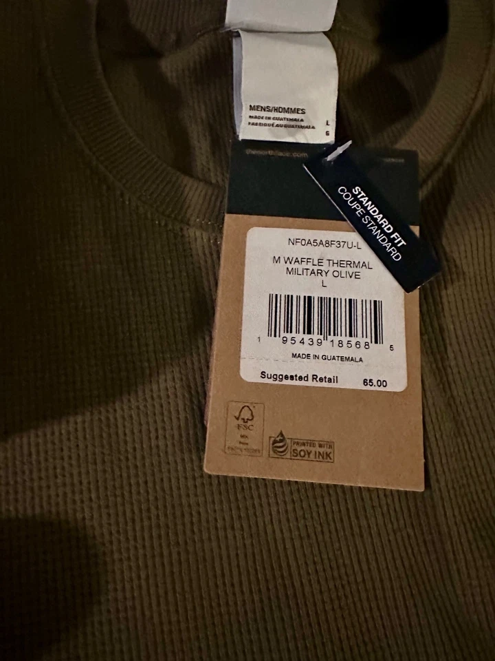 The North Face Waffle Térmico Talla L Oliva Militar Nuevo con Etiquetas Foto 4 de 4