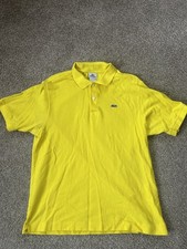 Lacoste Yellow Polo Shirt Mens Size 7 2XL Short Sleeve Classic Fit Casual Preppy