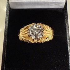 ❌ Men’s gypsy Vintage Inspired Yellow Gold Ring IGI Certified Labgrown Diamond