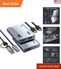 High-Quality HDMI Video Capture Card for Gaming  Streaming - 3.5mm Audio Out