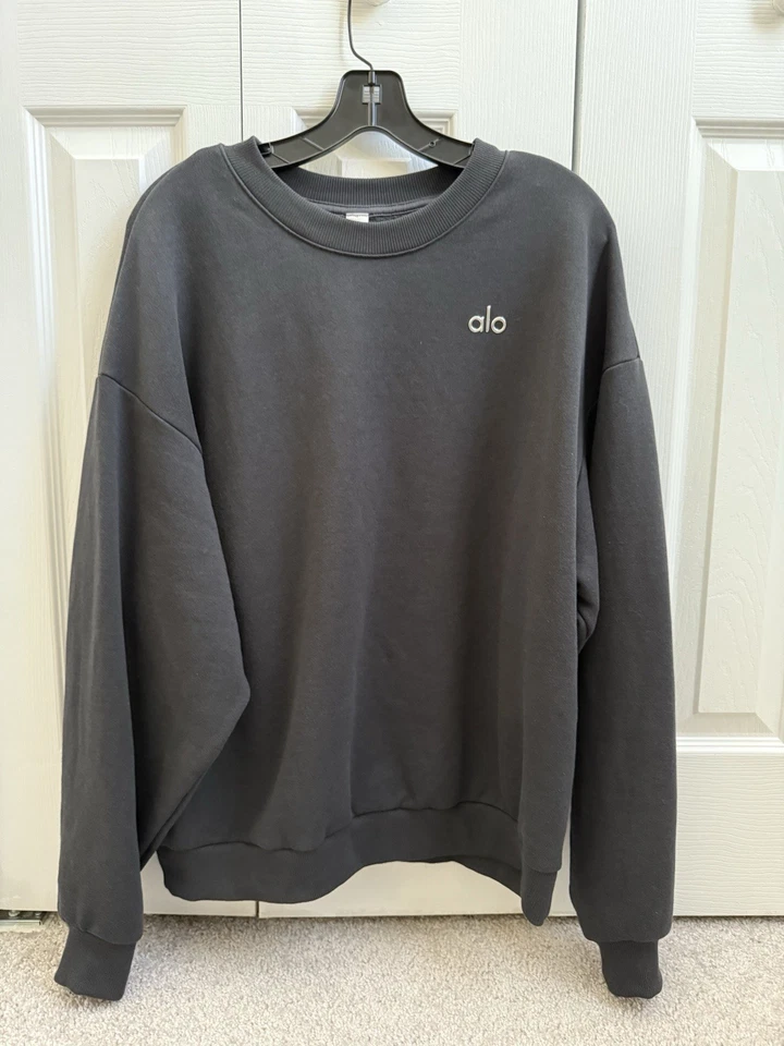 Suéter Pullover Cuello Redondo Alo Accolade - Sudadera Antracita Talla M. Unisex Foto 4 de 4