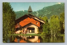 Vintage Union Pacific Railroad Postcard Opera House Sun Valley Idaho