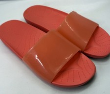 Crocs Splash Glossy Slides Sandals Rubber Summer Coral Women Size 6 Youth 4.5