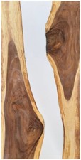Epoxidharz Tischplatte River Table Weiß Walnuss Massivholz 1800-900-40mm