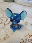Fenton Blue Glass Holiday Christmas Ornaments Mouse Hand Painted D. Robinson
