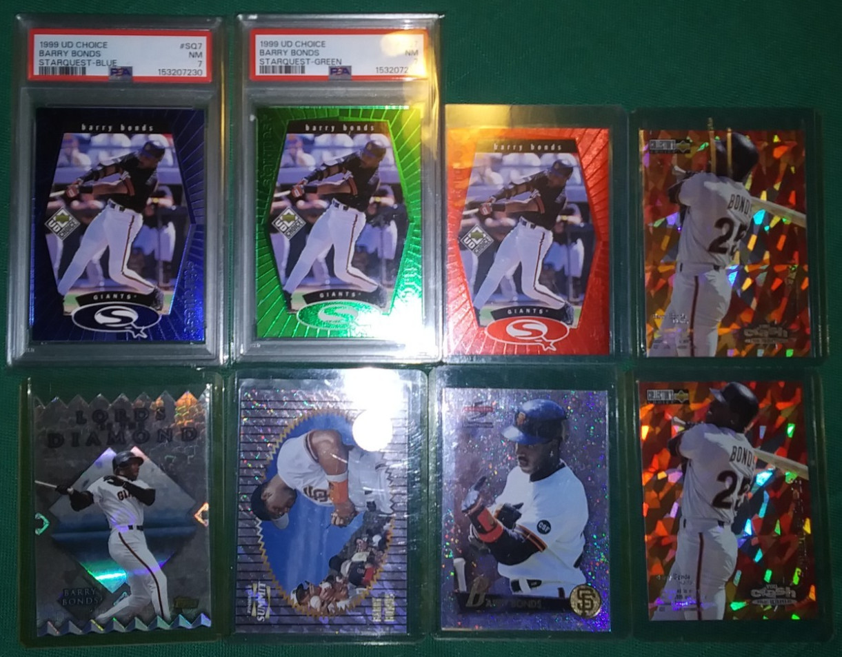 1996-1999 BARRY BONDS LOT OF 8 SSP INSERTS W/CRACKED ICE, ABOVE & BEYOND, NTH ++ view 2