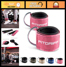 Ankle Straps for Cable Machine - Leg Pulley Attachment, Kickback Straps 2 Pack 