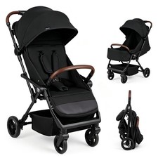 Lightweight Baby Stroller w/One-Hand Folding Adjustable Canopy Backrest Footrest