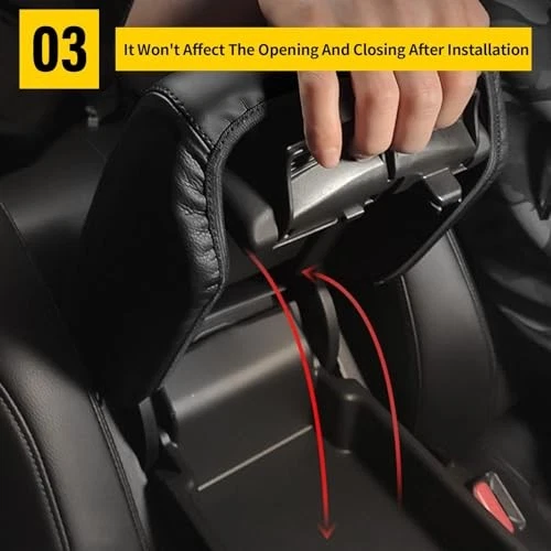 Center Console Armrest Cover for Ford Edge 2015-2020 Black Color Design Foto 4 de 4