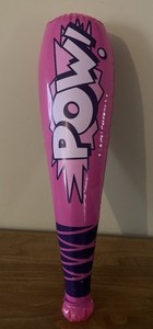 Pink POW! Baseball Bat Inflatable Toy 18" Party or Kid's Room Decor Bop 'Em Toy