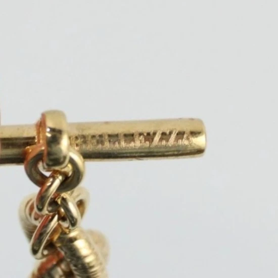 Bellezza Italy Gold Tone Toggle Clasp Chunky Chain Bracelet 8" image 5