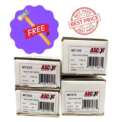 #ad Ascot Wheel Weights x200 MC025 MC050 MC075 MC100 for Aluminum Wheels Free tool $66.48