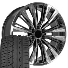 4882 Gunmetal 24x10 Wheels 30535r24 As Tires Set Fit Chevy Gmc Cadillac 4882 Gunmetal 24x10 Wheels 30535r24 As Tires Set Fit Chevy Gmc Cadillac