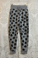 Better Together Women’s Black Cat Patterned Gray Joggers Size Small GUC Pockets