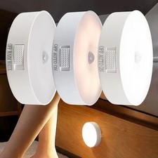 Motion Sensor LED Warm White USB Rechargeable Night Light Wireless PIR Lamp